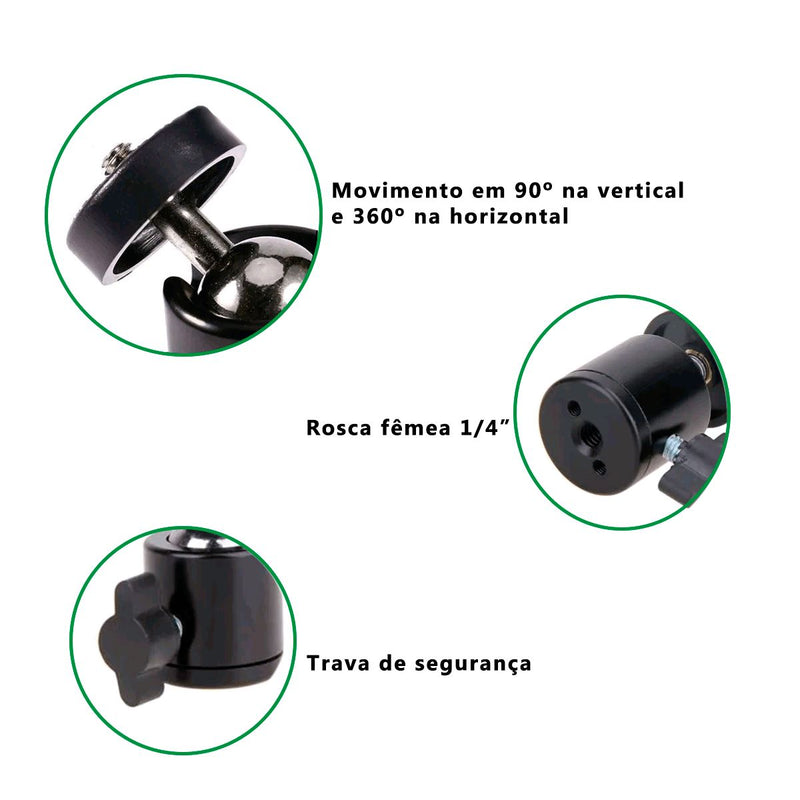 Cabeça Compacta p/ Câmeras e Iluminadores Greika YA-413